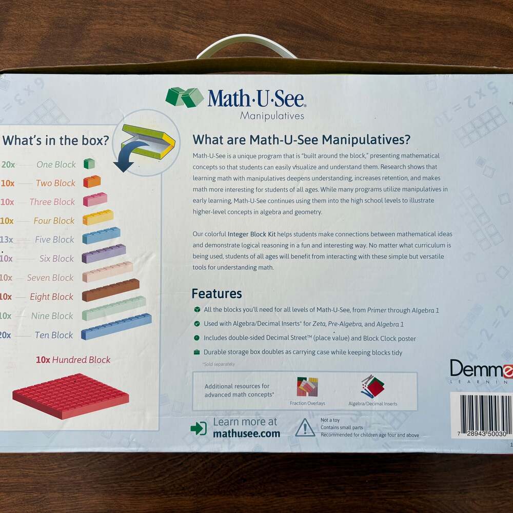 Math-U-See Integer Block Kit - Picture 4 of 4